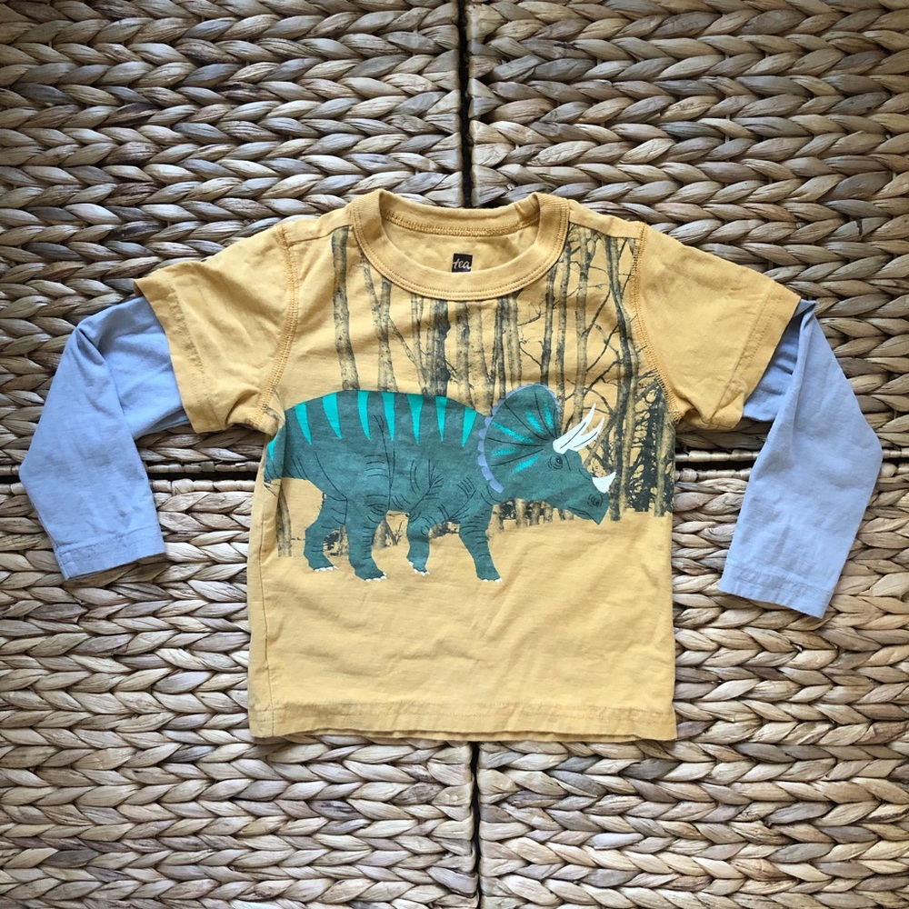 Tea Collection 3T long sleeve shirt with dinosaur graphic
